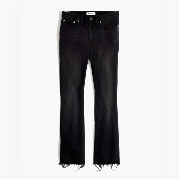 Madewell Cali Demi-Boot Jeans in Berkeley Black: Chewed-Hem Edition - Picture 1 of 10
